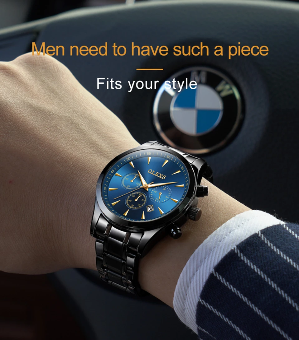 OLEVS relojes hombre мужские часы Топ бренд класса люкс erkek kol saati водонепроницаемые спортивные часы montre homme uhren herren часы