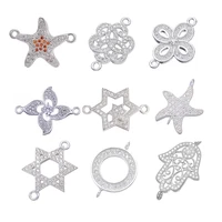 juya diy hamsa star flower charm connectors accessories supplies for women handmade bracelet earrings jewelry making