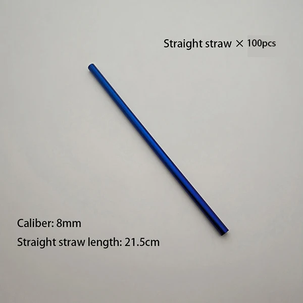 Blue Straight Горячая 100 шт многоразовый металлический соломинка высокого качества 304 из нержавеющей стали Drinking0 тюбик для очищающего средства щетка пищевой сочный вечерние набор - Цвет: Blue Straight