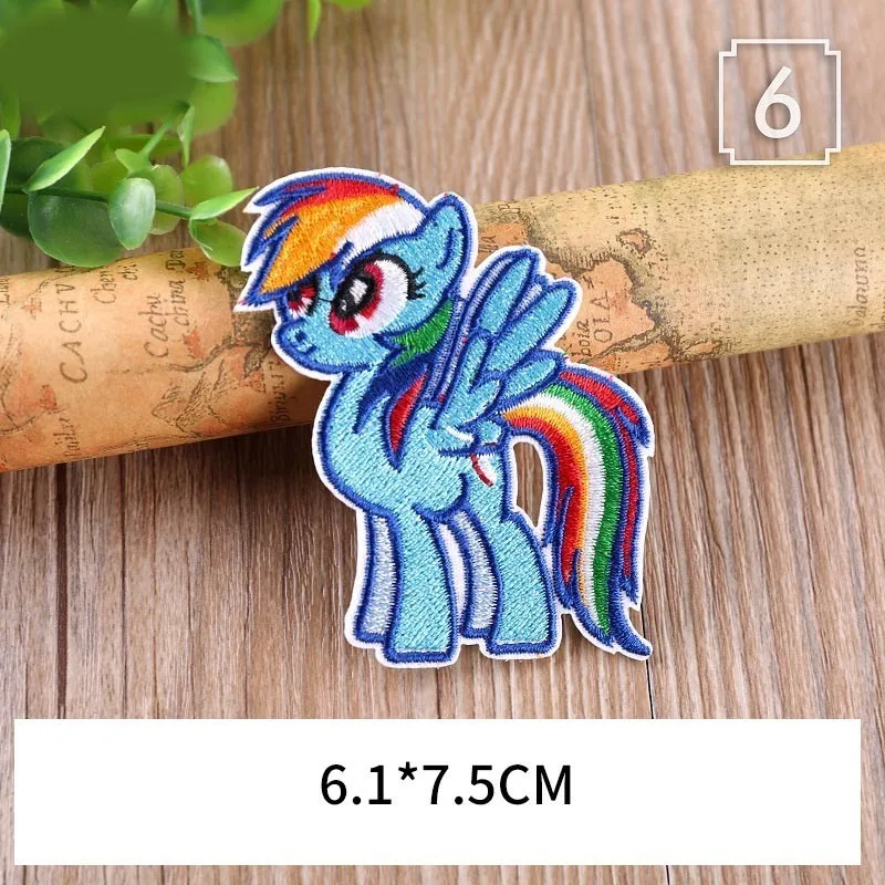 Новые радужные My Little Poni нашивки с лошадьми для одежды, железные на пришивные вышитые тканевые значки аппликации DIY аксессуары для одежды