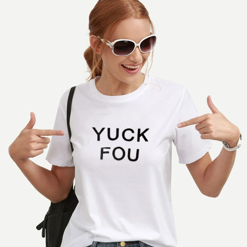 Женская хлопковая Футболка с принтом в виде кактуса YUCK FOU повседневная забавная