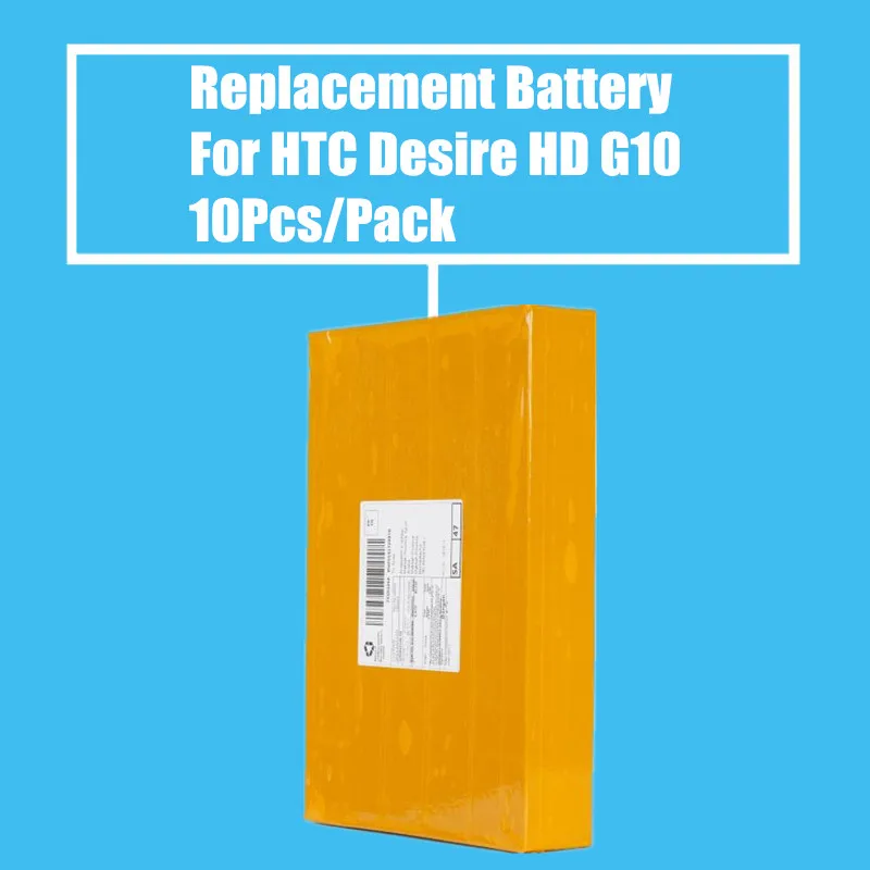 

New Arrival 10pcs/Pack 1230mah Replacement Battery for HTC Desire HD G10 A9191 T9199 T9188 T8788 High Quality
