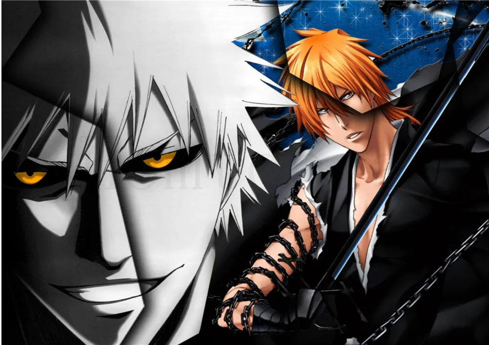Золотой BLEACH плакаты мультфильм наклейки на стену с белым покрытием бумага печатает Высокое разрешение гостиная спальня бар украшения дома искусство бренд - Цвет: Золотой