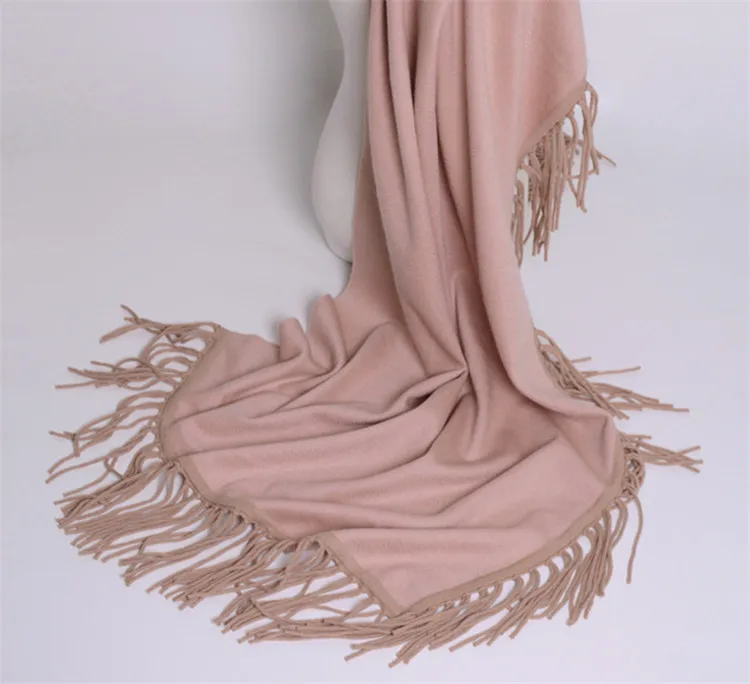 

100%goat cashmere women winter thick scarfs shawl pashmina 70x208cm long tassel grey 2color