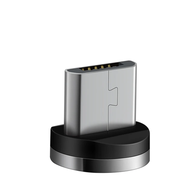Only Plug Type C 1 метр магнитное зарядное устройство Micro usb type-C Быстрый зарядный кабель Светодиодный индикатор для телефонов Android huawei Xiaomi круглый разъем 360 ° - Цвет: Only Plug Type C