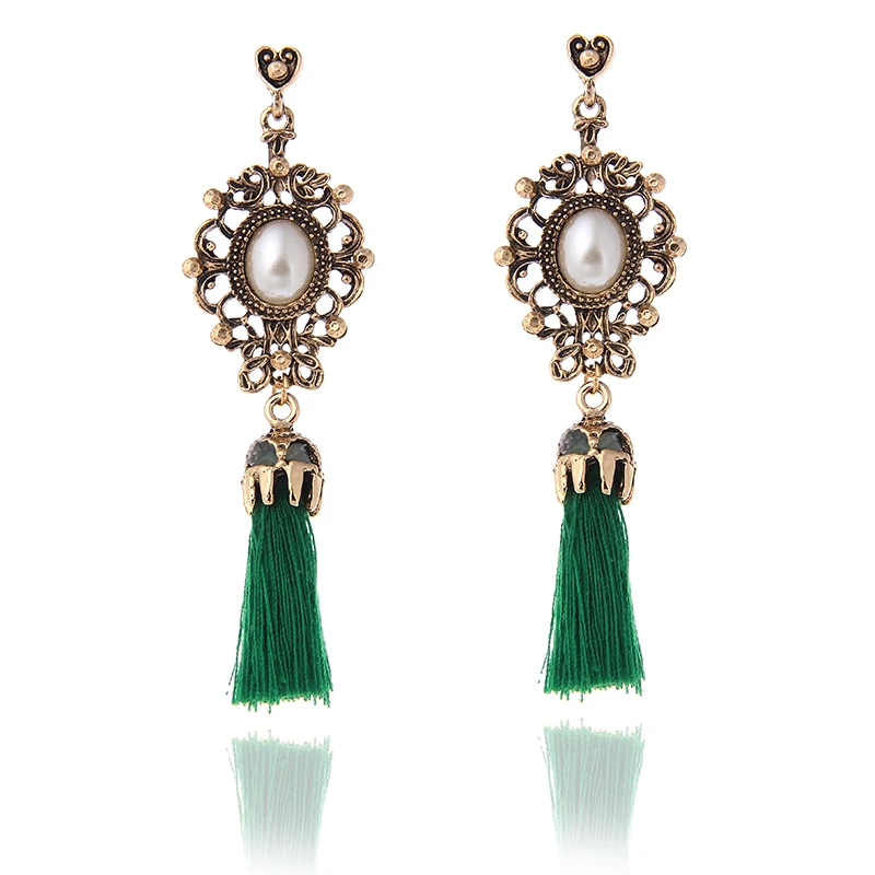 Женские серьги кисточки e0237 модные из хлопка с кристаллами|dangling earrings for women|dangle drop