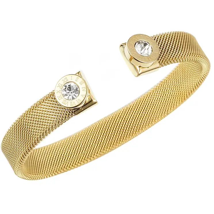 Модный браслет из нержавеющей стали BanglesBracelets для женщин CZ римское письмо браслет для помолвки Свадебная вечеринка женские ювелирные изделия подарок - Окраска металла: style 4