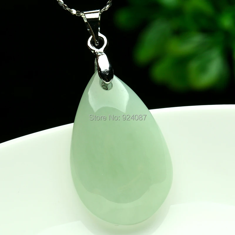 Ожерелье из натурального нефрита кулон Бирмы и женское модное ожерелье серебра