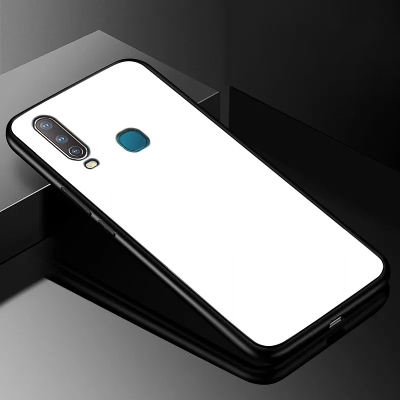 40 ДЛЯ VIVO Y17 чехол PC Пластиковый стеклянный чехол для телефона черный ТПУ бампер чехол для Vivo Y17 Y 17 Y15 Vivo 1902 Y12 Y3 Y 12 чехол - Цвет: 40