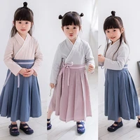 teen girl chinese style vintage belted dress hanfu toddler kids retro dress cosplay kid china stage dance show costume national
