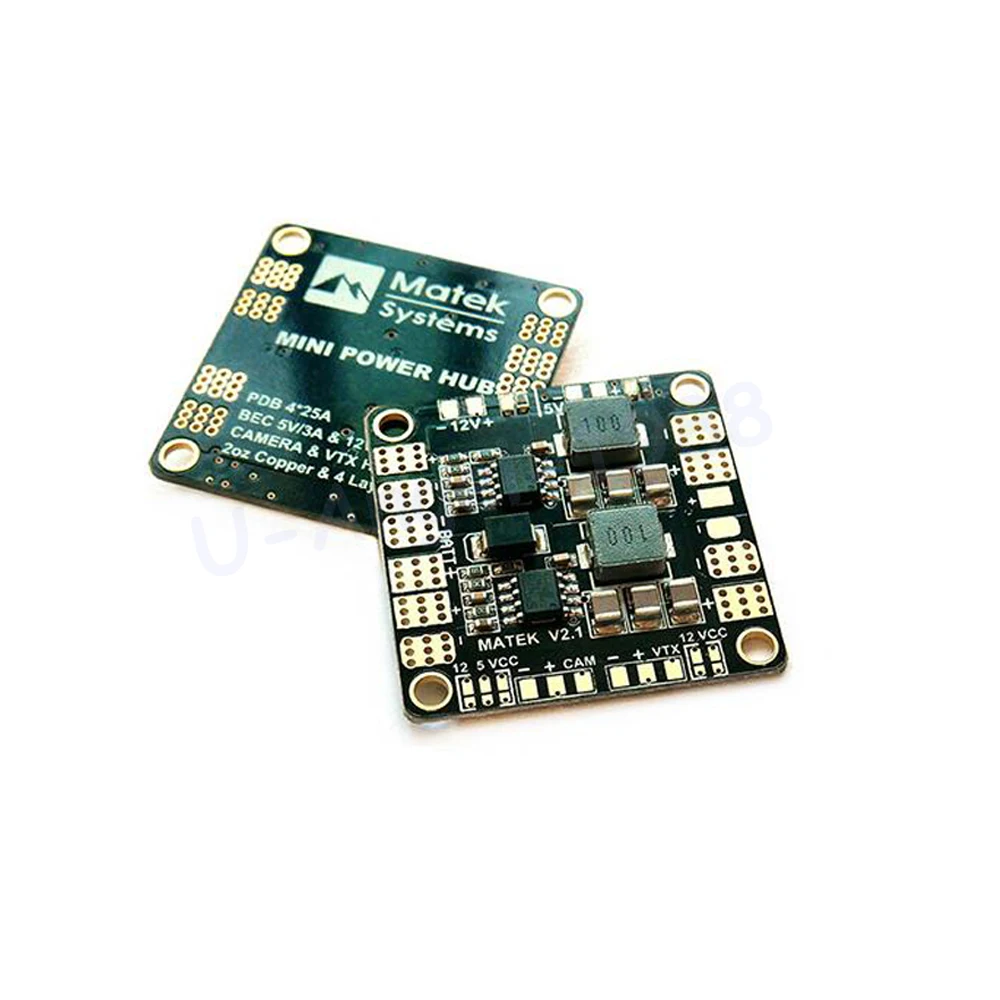 Мини-концентратор питания Matek распределительная плата PDB с BEC 5В и 12В для FPV QAV250 ZMR250