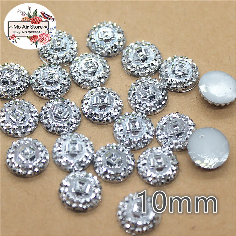 100 шт Блестящий серебряный искусственный Стразы плоская спина кабошон арт