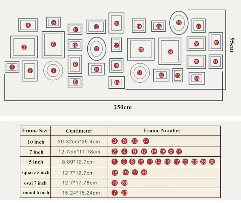

32 pcs/set Black Blue White Photo Frame,Mediterranean Style Wood Picture Frame Set Collage,Wintage Round Oval Photo Frames Wall