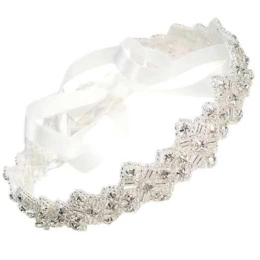 Модный свадебный белый ободок для волос головной убор Свадебная лента тиара