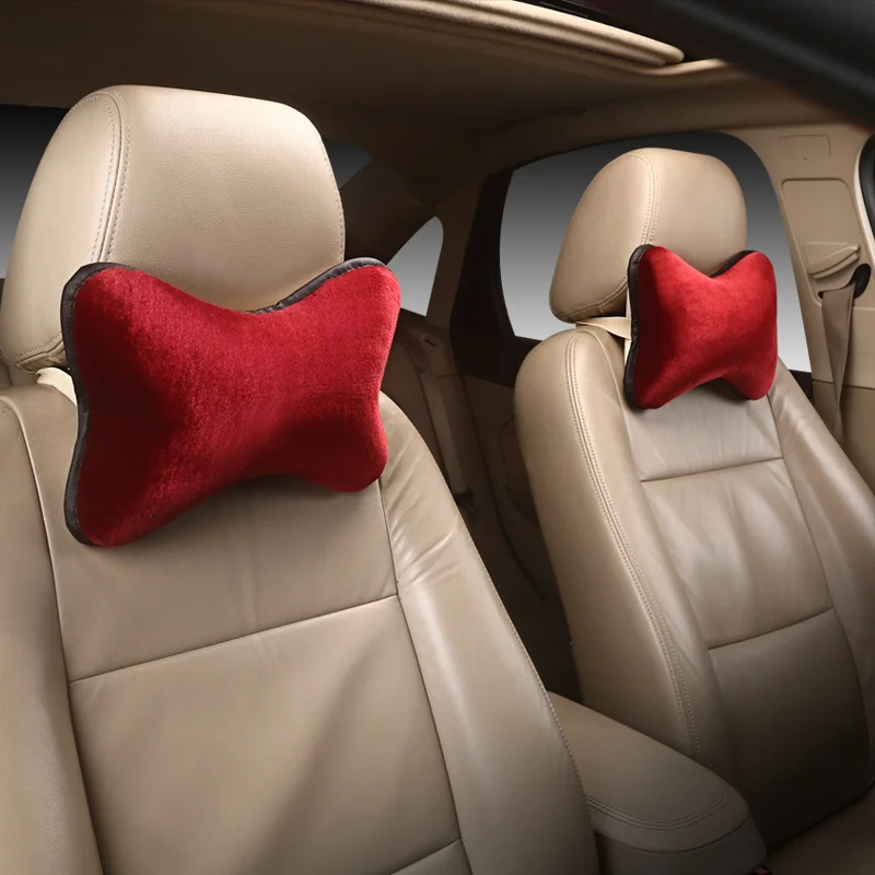 Плюшевые теплые подушки для шеи автомобиля подголовник дышащие автомобильные