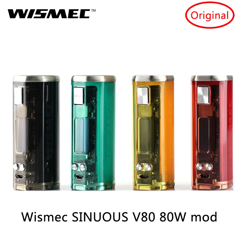Оригинальный модуль Wismec SINUOUS V80 80 Вт TC Mod 2A quick charge и 0 91 экран 6 режимов для танка RTA RDA