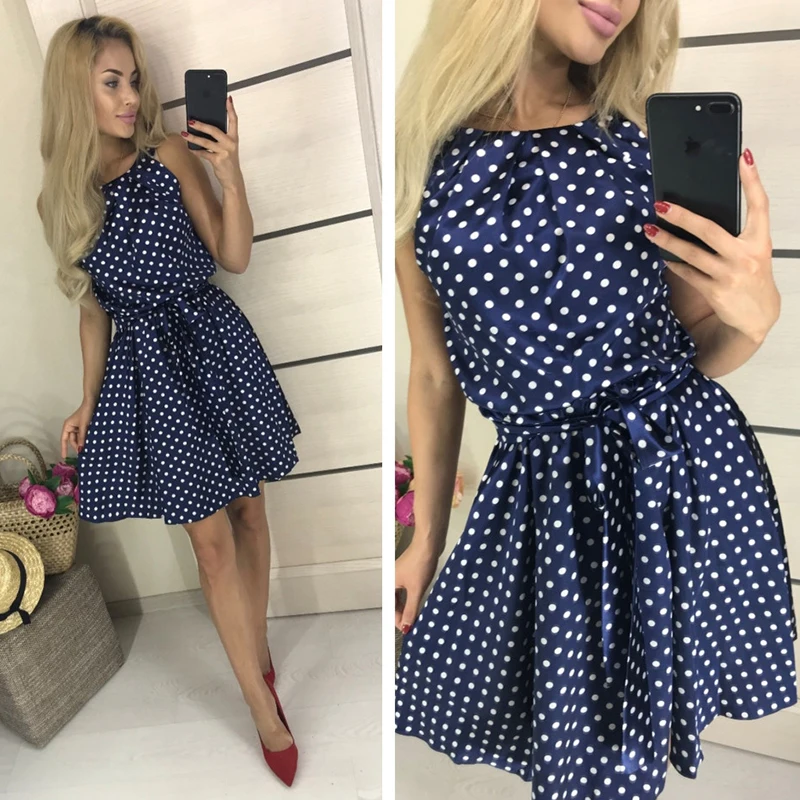 Женские винтажные комбинезоны с рисунком в горошек трапециевидные мини платья