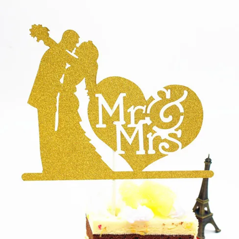 1 шт. Mr &amp Mrs Love свадебный торт флаг Topper много цветов свадебные флажки для торта