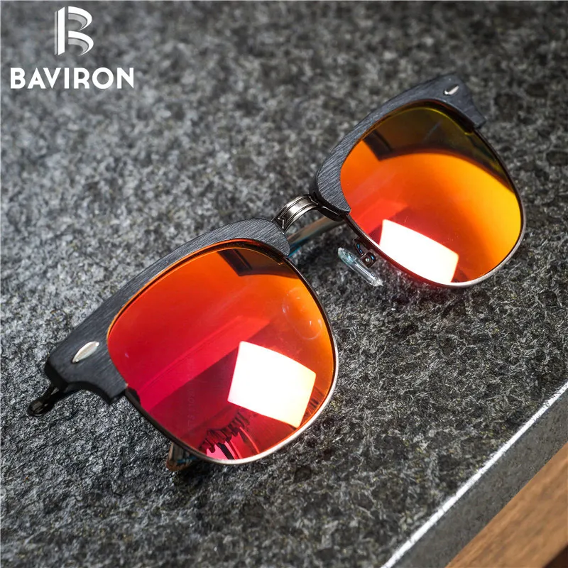 Солнцезащитные очки унисекс BAVIRON деревянные солнцезащитные ручной работы в