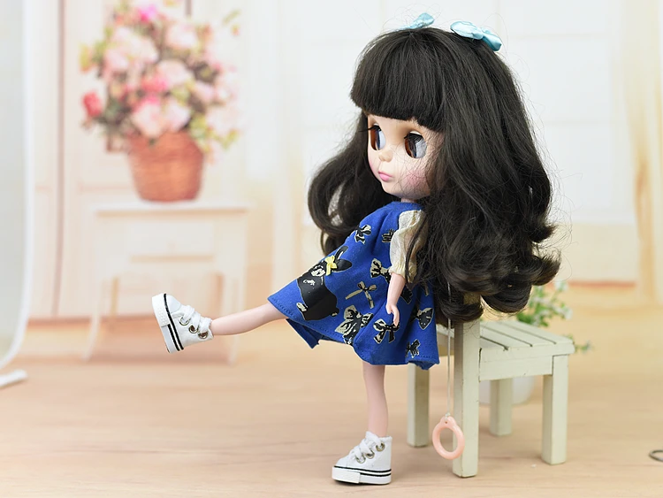 1 пара модных кед из холста для куклы Блайт, кэжуал, миниатюрный домик для куклы Барби, аксессуары для BJD масштаба 1/6.