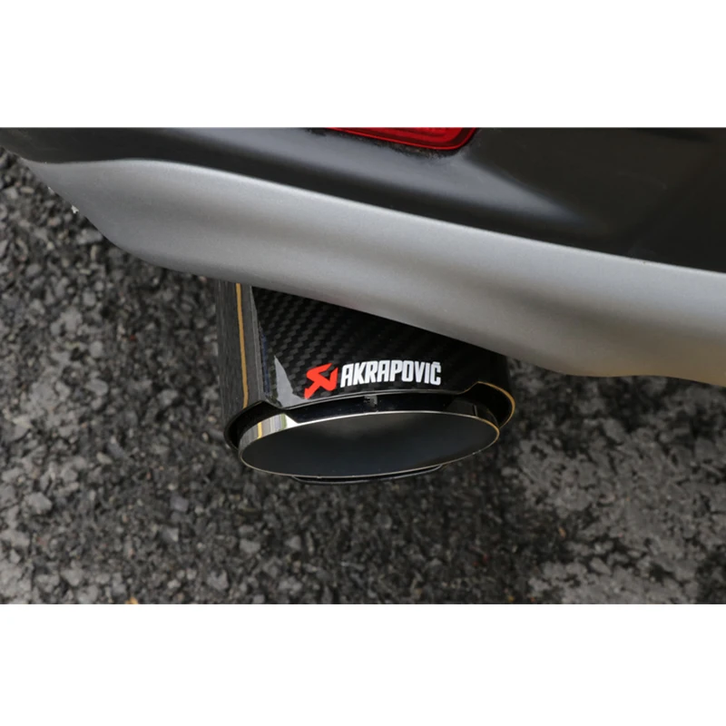 1 шт. Akrapovic глянцевый черный углеродное волокно автомобиля Универсальный выхлопной трубы задний глушитель прямой край