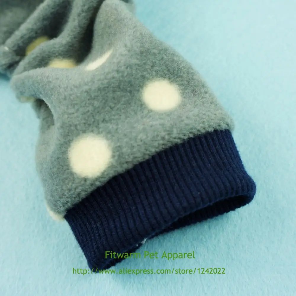 Очаровательная флисовая пижама в горошек для собак пальто домашних животных