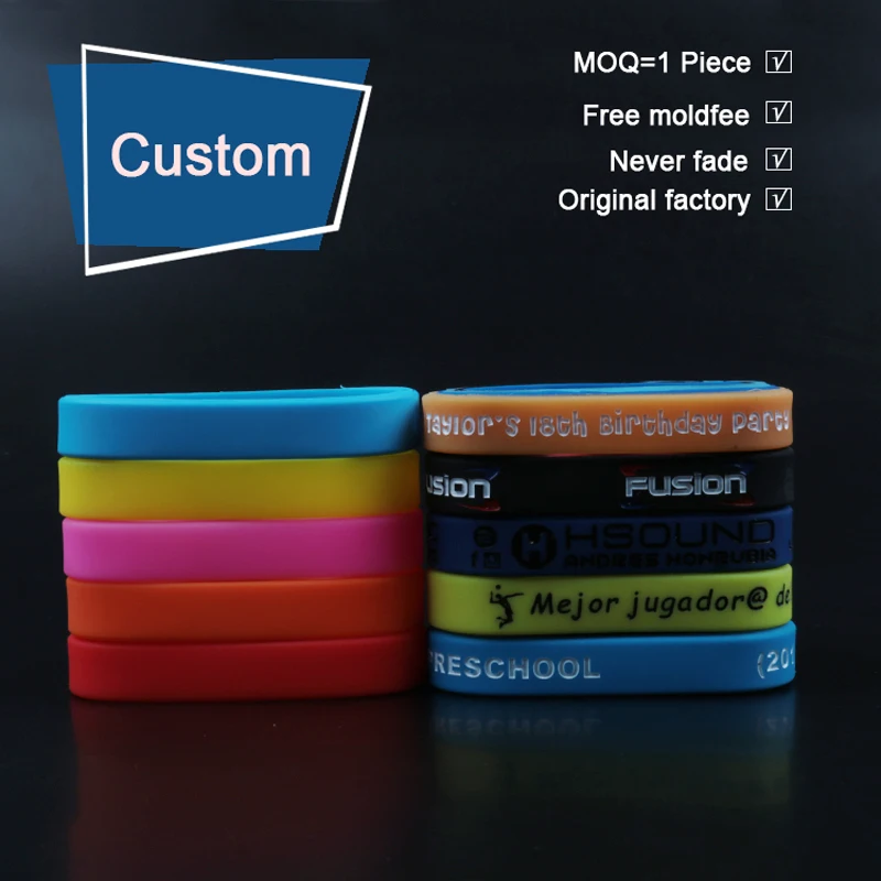 1 шт Детские Силиконовые браслеты на заказ персонализированные индивидуальные