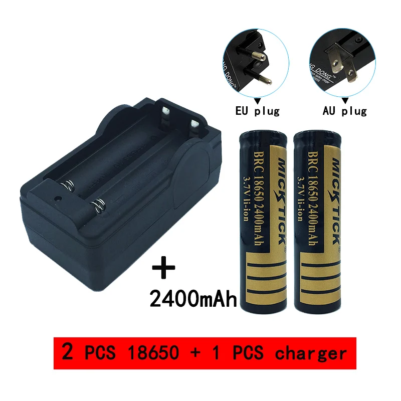 2 шт. 3.7 В 18650 2400 мАч Батарея батареи Batteria литиевых литий-ионный Перезаряжаемые