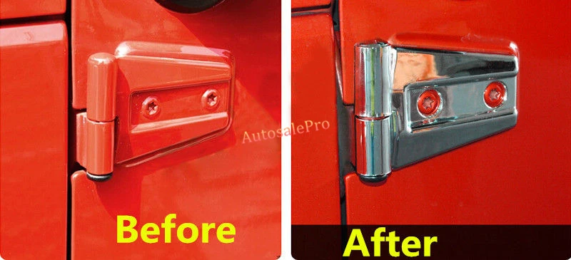 Abs Chrome Накладка для дверных петель Trim 24 шт. Jeep Wrangler Rubicon 07 15 4 двери|Хромирование| |