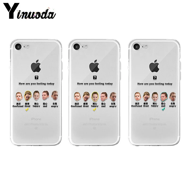 Yinuoda ухмылка мальчик ежедневно настроение обновление для iPhone 7 Plus/6/6 S/8 Plus X XS Max XR