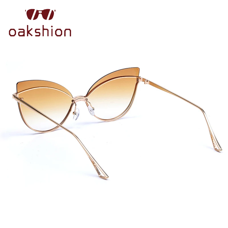 

oakshion Sexy Ladies Metal Cat Eye Sunglasses Women 2019 Fashion Cateye Eyeglasses Gradient Sun Glasses Female Eyewear Shades