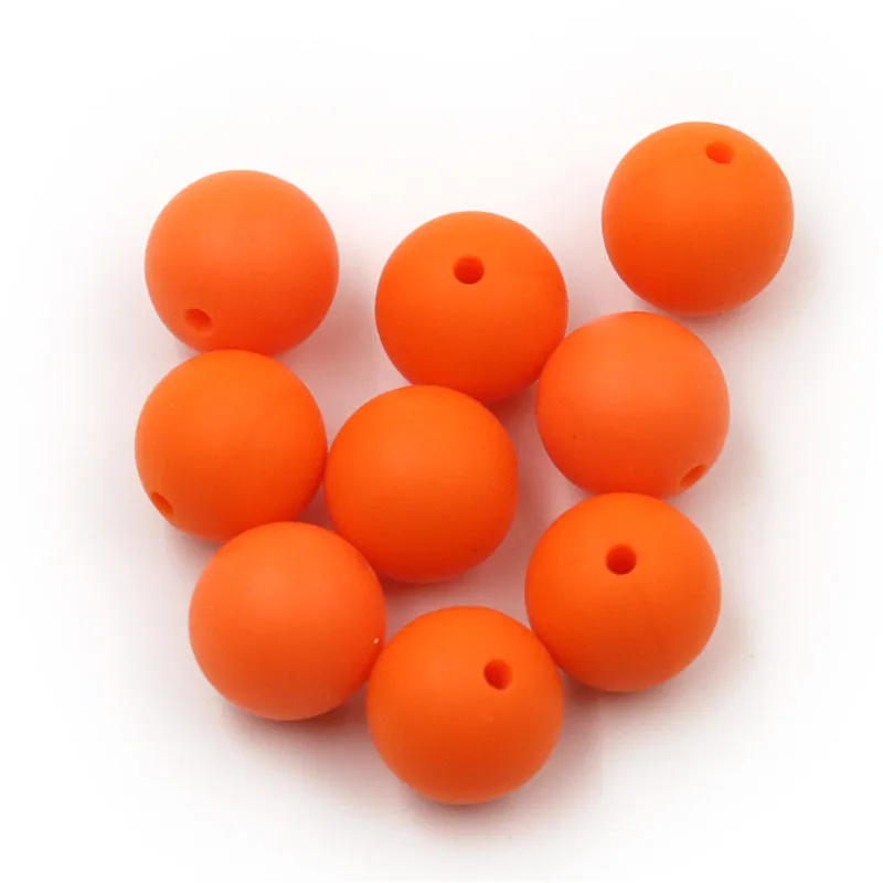 YUMUZ 100pcs 9-19mm Silicone Beads Orange Round Teething BPA Free Siliconen kralen For Baby Care Jewelry Toys | Украшения и