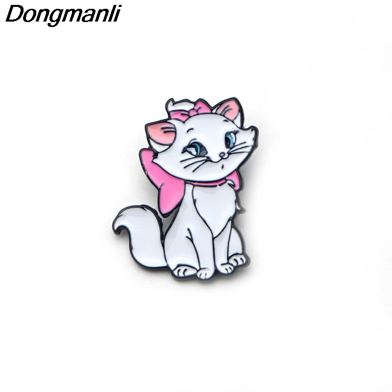P2268 Dongmanli новые Marie Aristocats Детские булавки Maria Cat эмалированная Брошь для женщин и девочек значок ювелирные изделия аксессуары