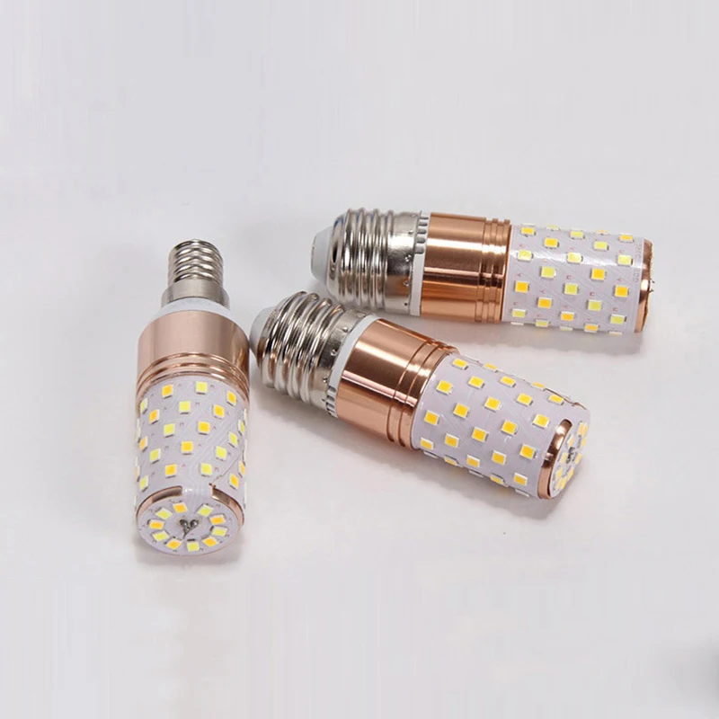 E27 E14 Светодиодный светильник SMD 2835 12 Вт 16 Вт 60 Светодиодный S лампы светильник s 110 В 220 В лампы с регулируемой яркостью кукурузные свечи 3 цвета температуры