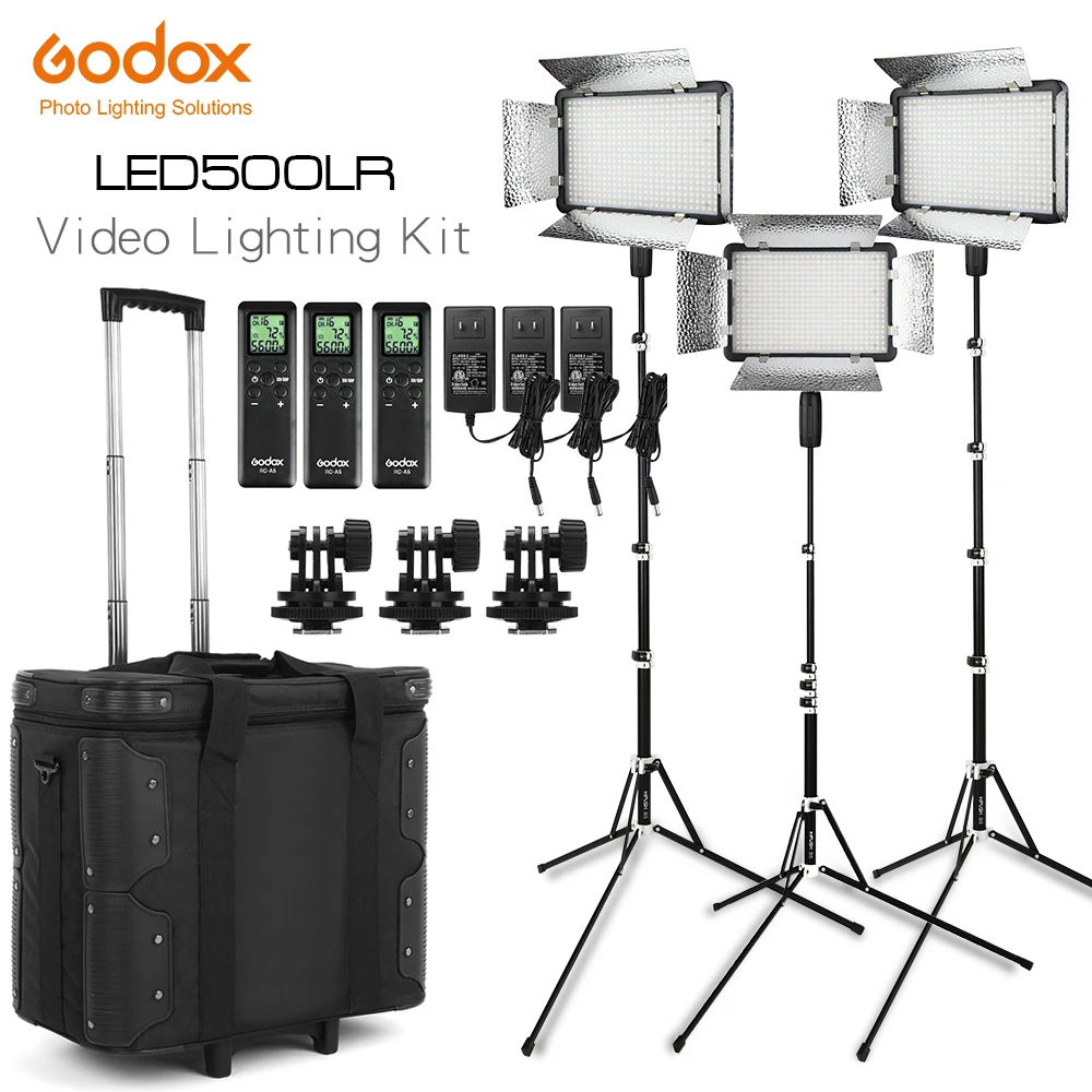 Свободная светодиодная вспышка speedgodox 3X светодиодный 500LRC 3300 5600K светильник ная