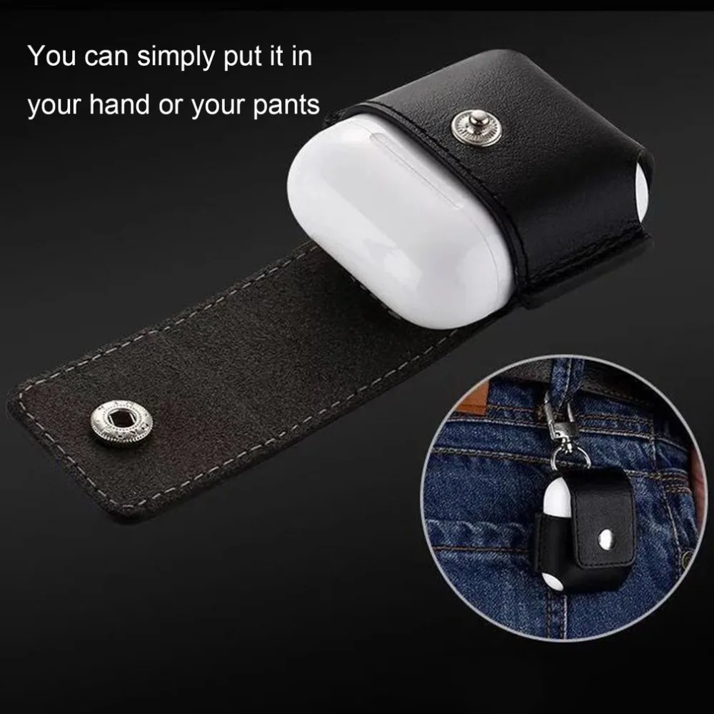 Small Wireless Bluetooth Earphone Protective Case PU Leather Shockproof Carrying Storage Bag Suitable For Apple Airpods | Электроника