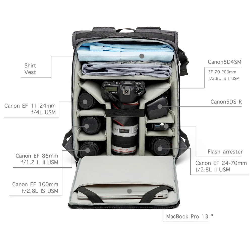 BAGSMART рюкзак для камеры SLR/DSLR дорожная сумка фотосъемки 15 ноутбука с