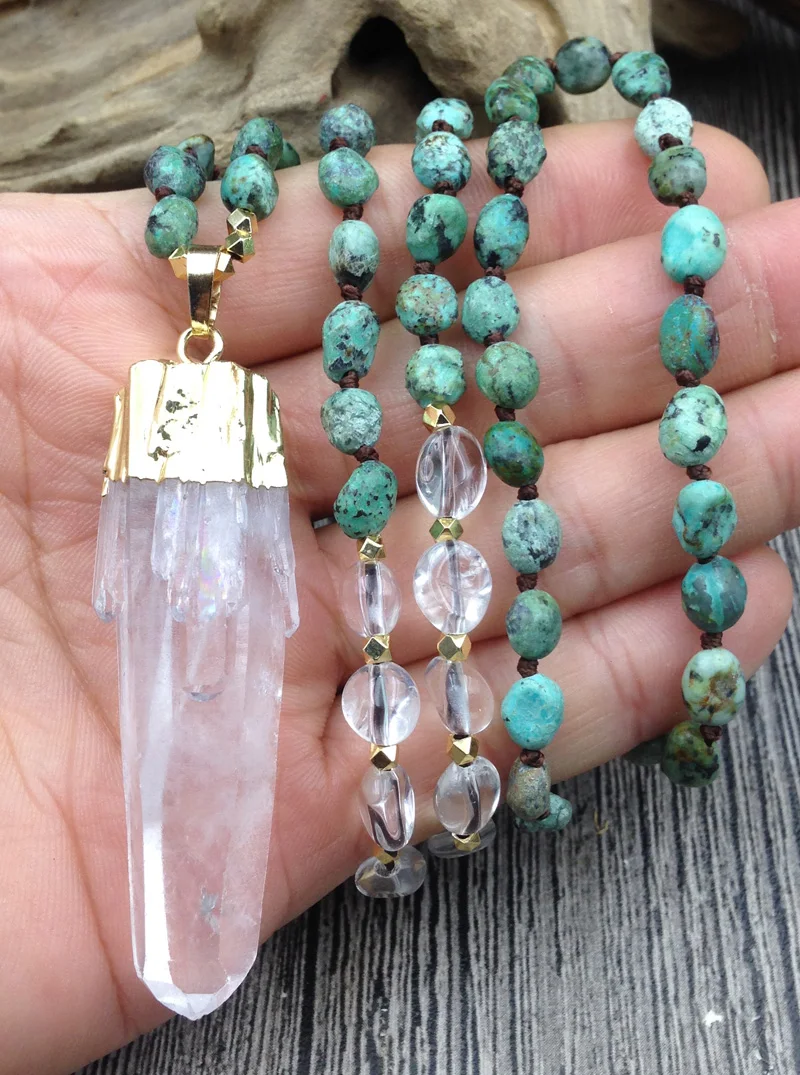 Дизайнерское кварцевое колье ручной работы YA2829|handmade necklace|quartz pendantnecklace handmade |