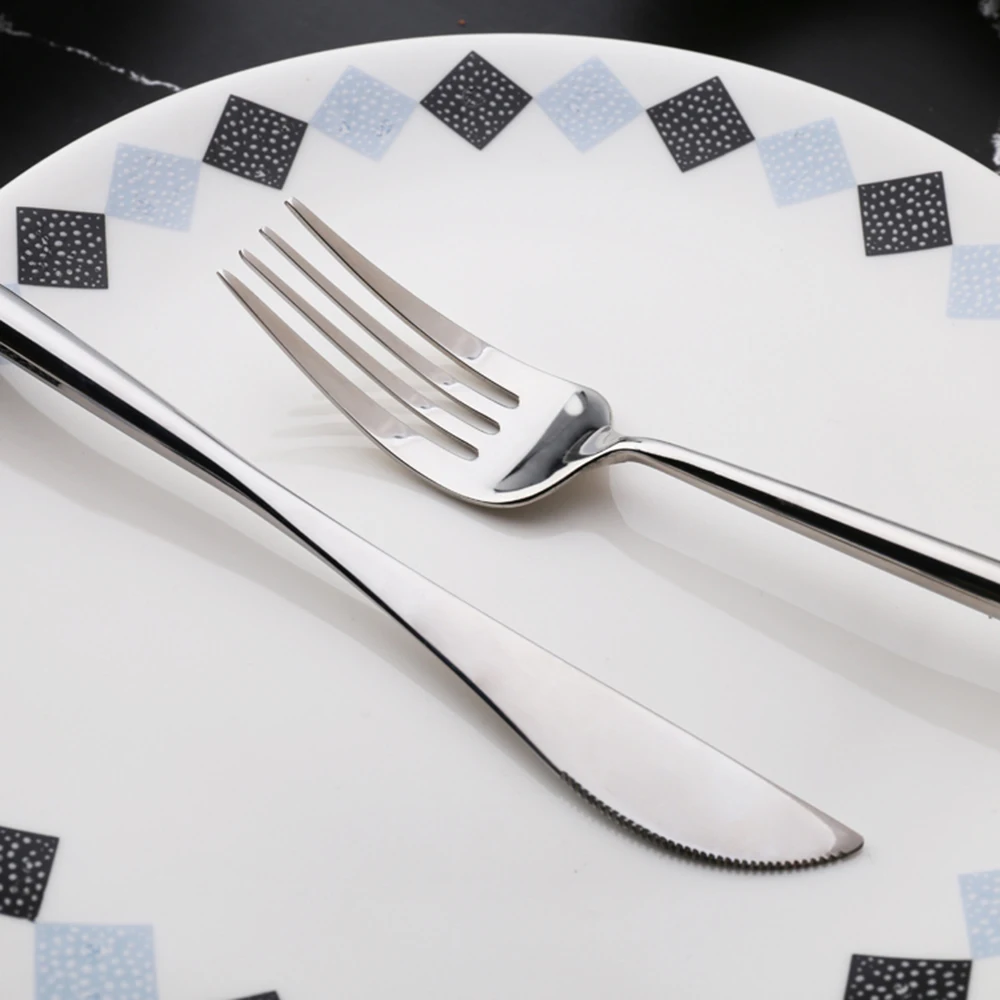 Столовые приборы Best горячая распродажа 4 шт./компл. серебристого цвета из