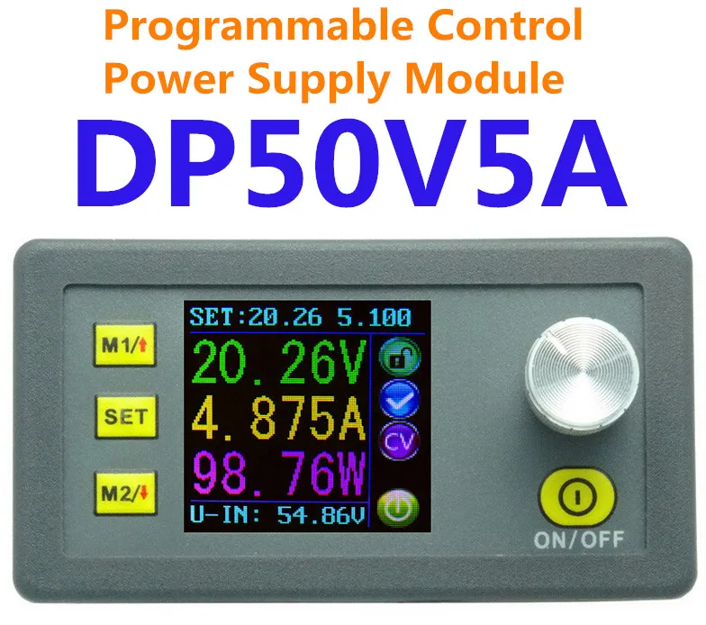 DP50V5A вольтметр цветной ЖК дисплей постоянное напряжение тока понижающий