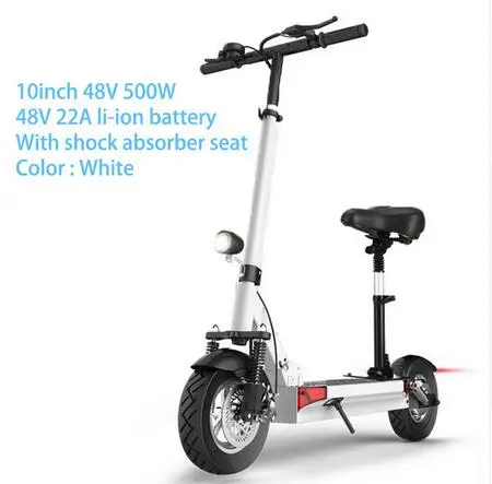 White Y7 Электрический самокат для JOYOR Y5S/Y6S/Y7S/Y8 с сиденьем 10 дюймов, электрический самокат, электрический самокат унисекс - Цвет: White Y7