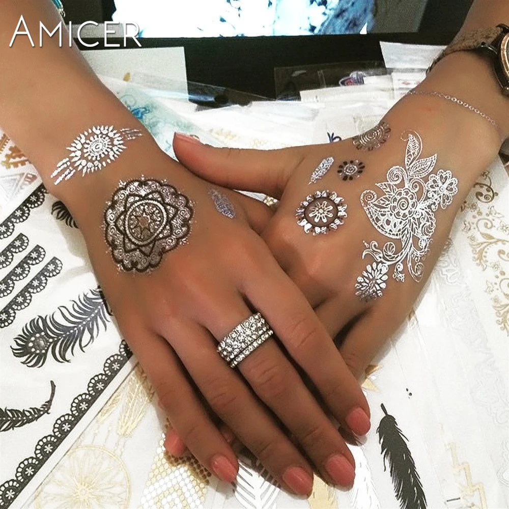 Новая Металлическая переводная Золотая Серебряная Мужская спрей для тела