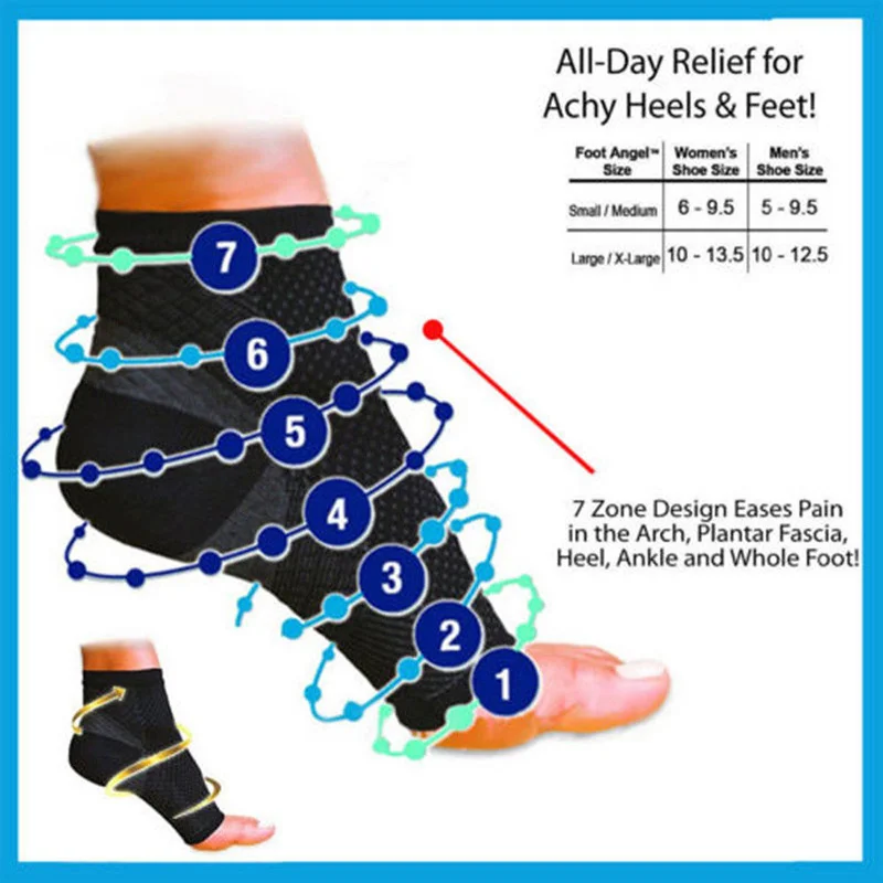 2 x Wear Foot Pro Relieves Plantar Fasciitis Heel Pain Compression Sleeve Socks Christmas Gift fashion new comfortable socks | Женская