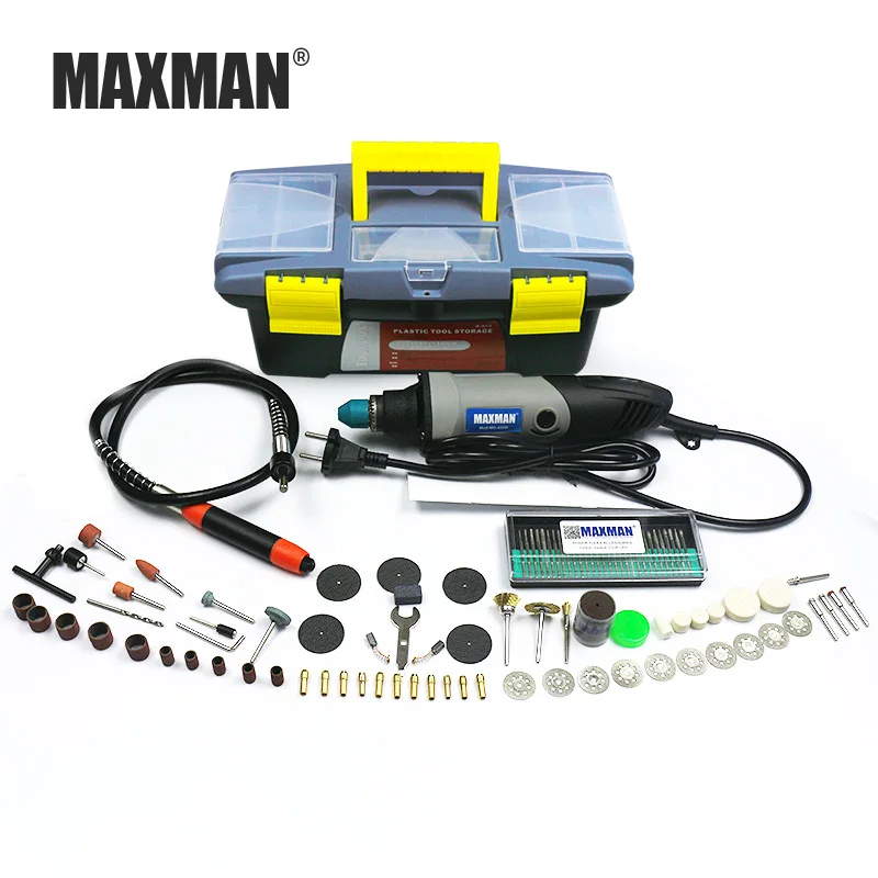 set1 Электрический мини-шлифовальный станок MAXMAN Dremel 220 В/110 в инструмент Dremel 0,6~ 6,5 мм патрон с переменной скоростью вращающийся инструмент DIY Многофункциональные электроинструменты - Цвет: set1