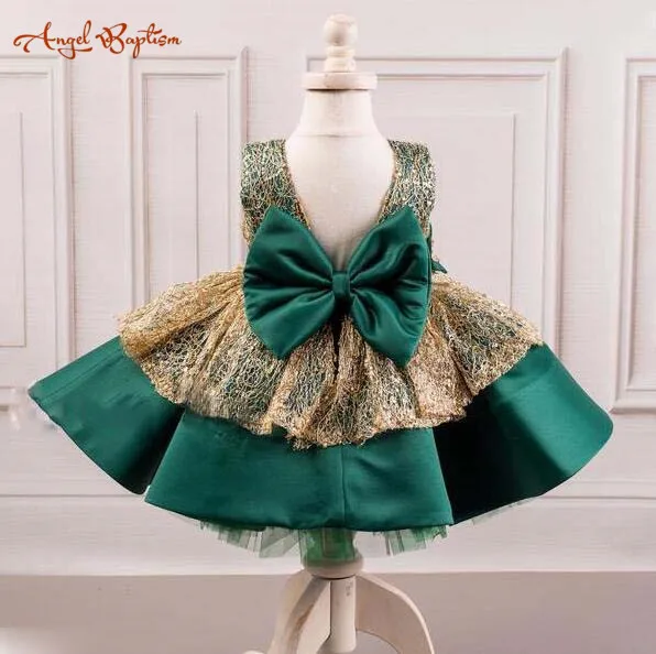 Новинка 2019 изумрудно-зеленое и Золотое кружевное вечернее платье для выпускного