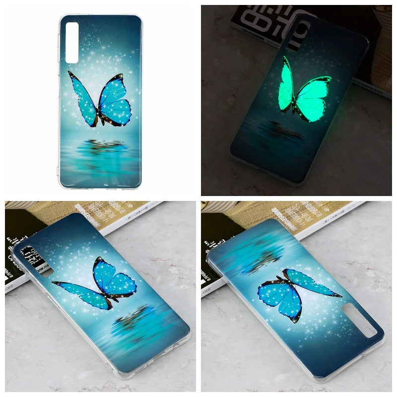 Для sony XZ3 Galaxy A7 A9 J4 Prime J6 плюс 2018 череп светящийся мягкий чехол из термопластичного