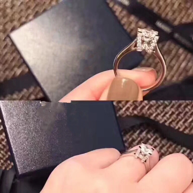 Роскошное Женское Обручальное кольцо женское из стерлингового серебра 925 пробы