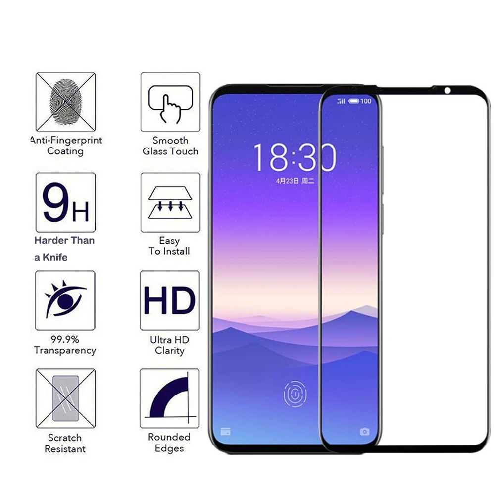 2.5D Закаленное стекло для Meizu 16S полное покрытие 9H 0 3 мм защитная пленка экрана 16s