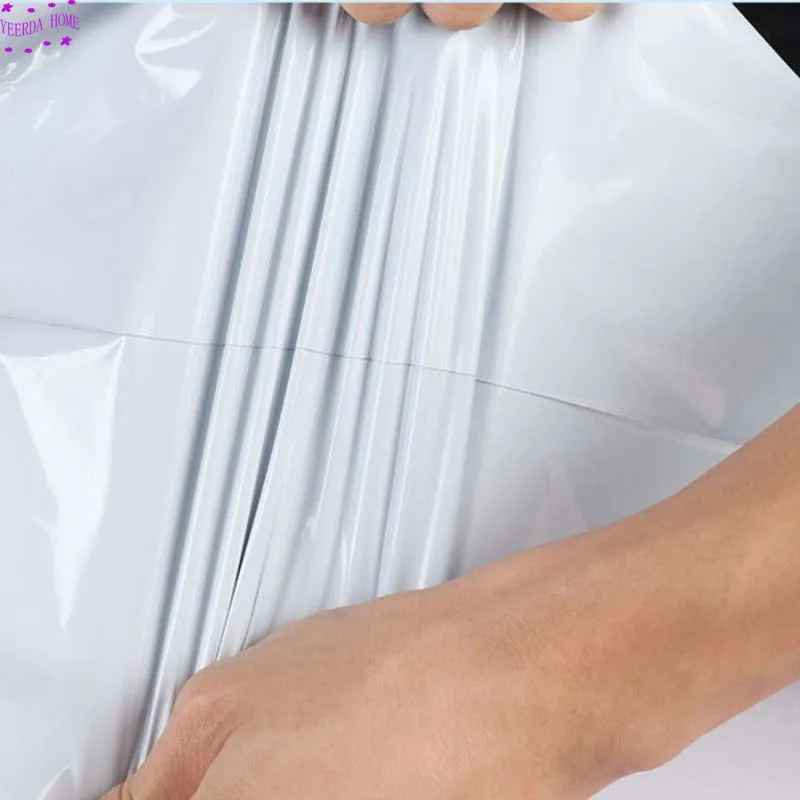 100 шт./лот белые самоклеящиеся курьерские пакеты для хранения пластиковые