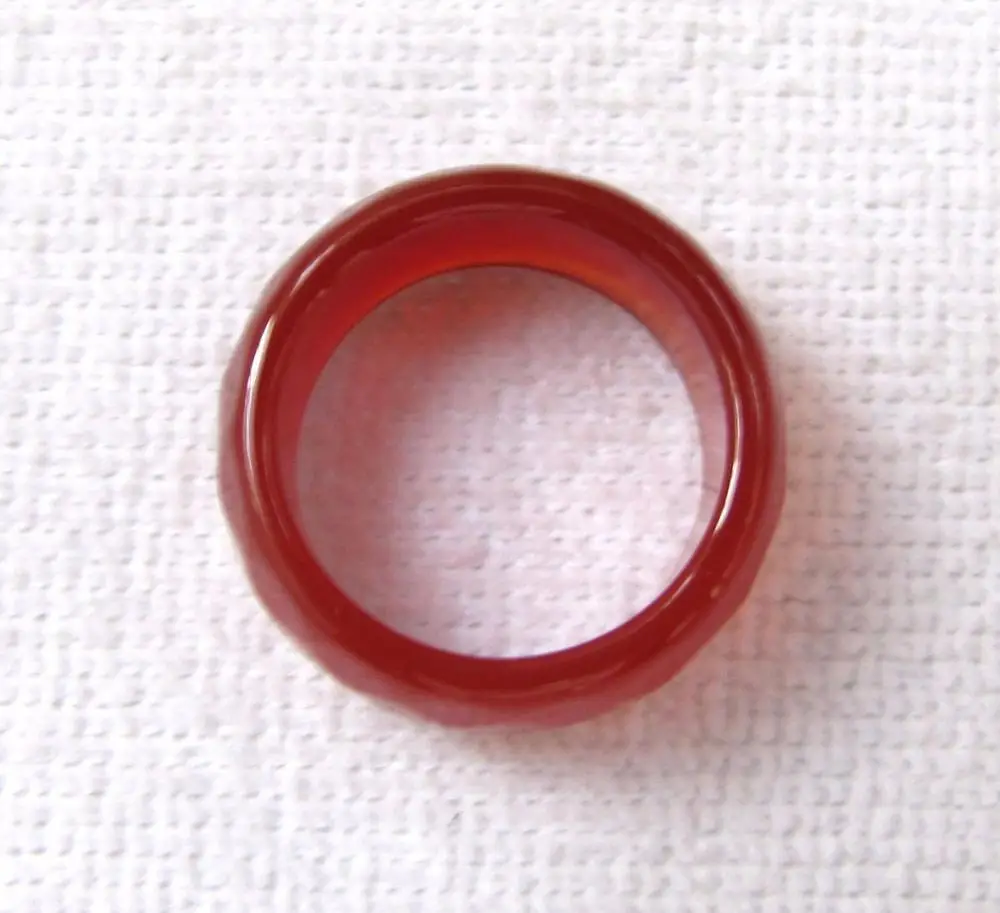

New hot sell natural Red onyx jade hand carved band ring size 9.5-10.5#